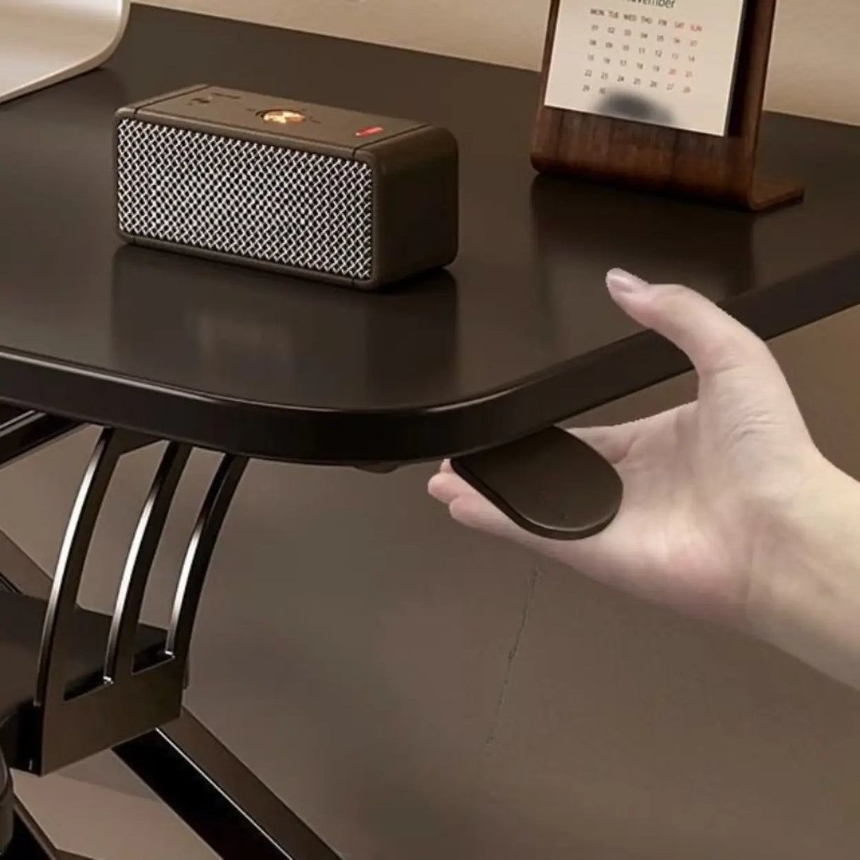 White Wooden Small Adjustable Standing Desk Converter Image - 6