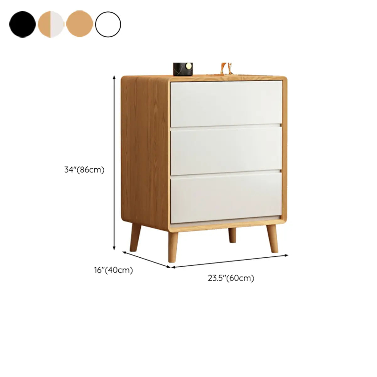 White Wooden Space-Saving Vertical Drawer Bachelor Chest Image - 14