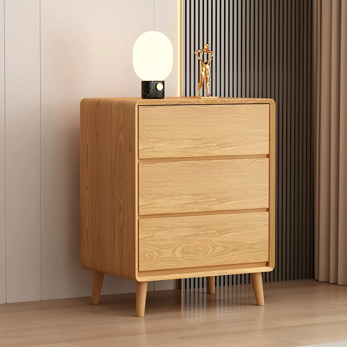 White Wooden Space-Saving Vertical Drawer Bachelor Chest Image - 3