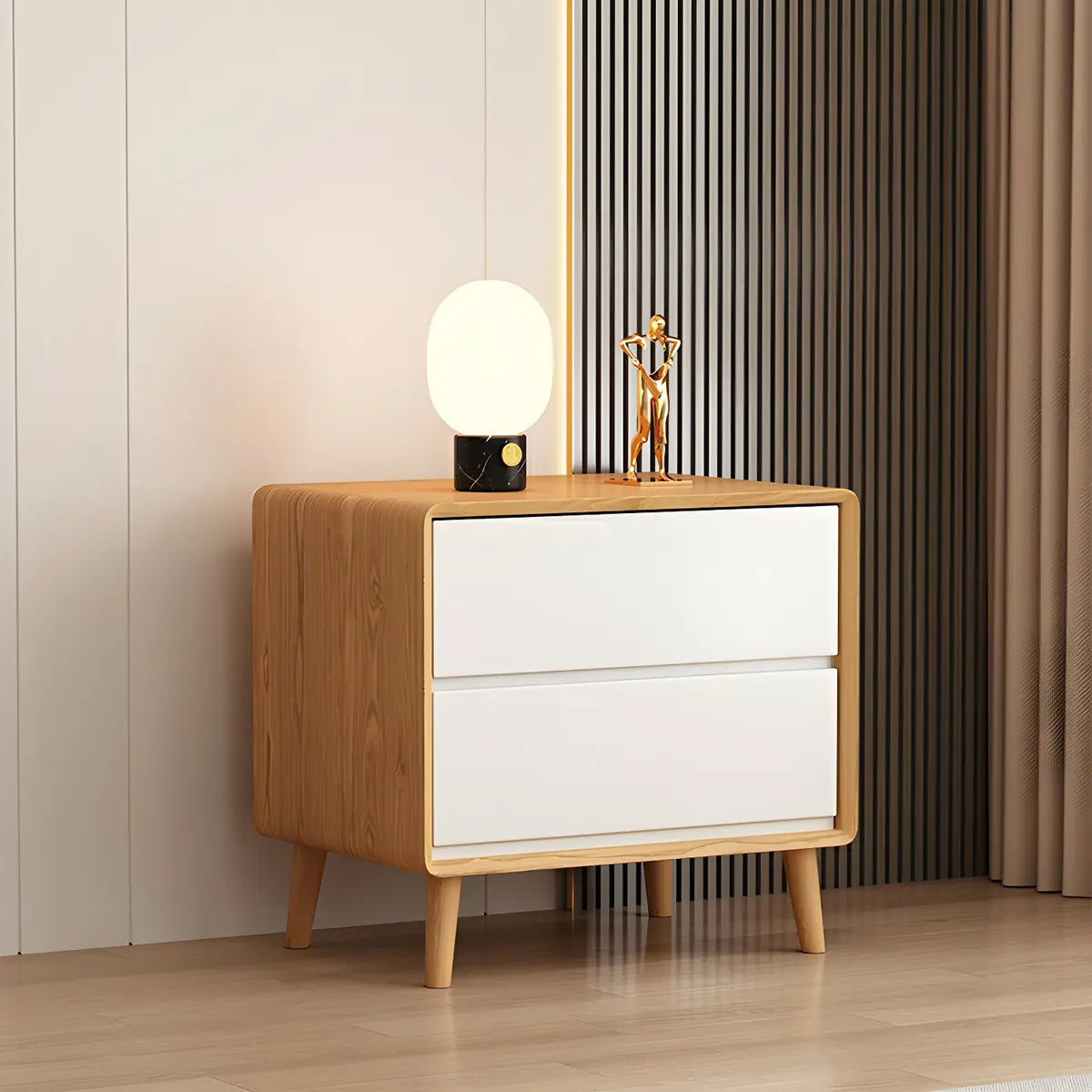 White Wooden Space-Saving Vertical Drawer Bachelor Chest Image - 5
