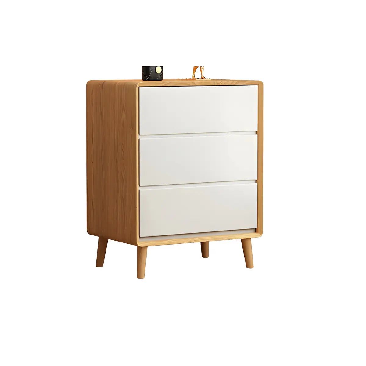White Wooden Space-Saving Vertical Drawer Bachelor Chest Image - 9