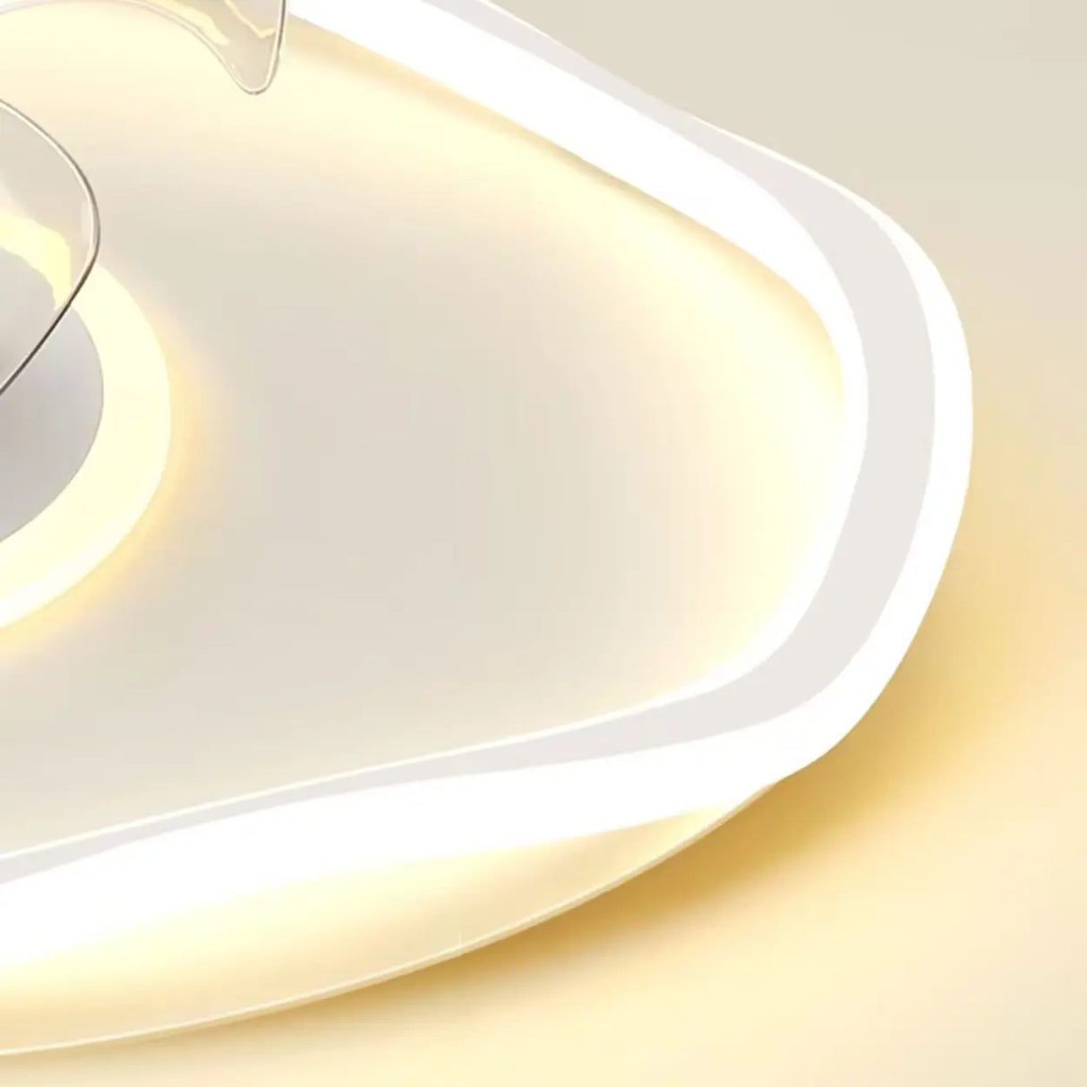 Flush Round Wave Modern Remote Ceiling Fan with Light Image - 4