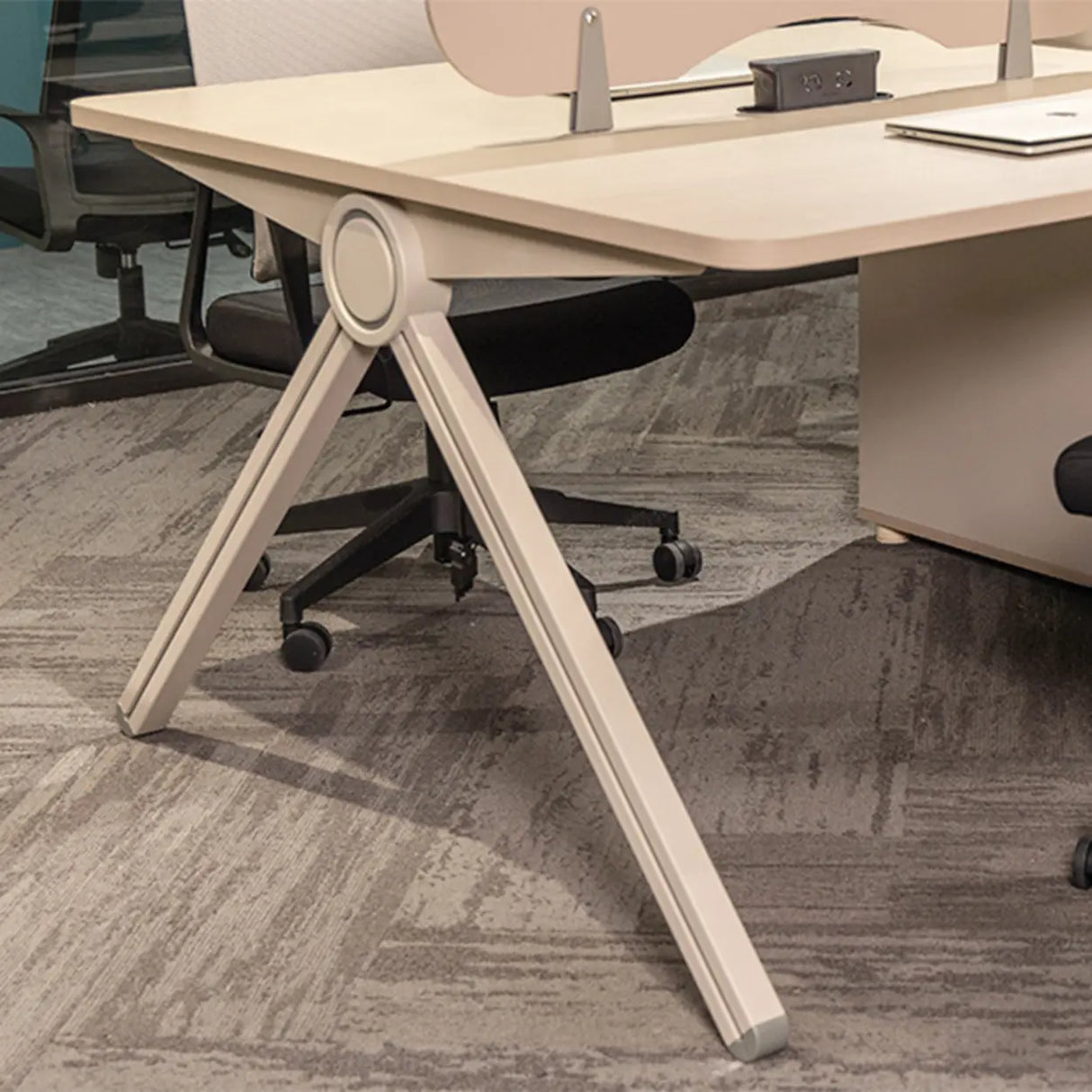 Wood Cabinet Exterior Shelf Dividers Computer Desk Image - 2