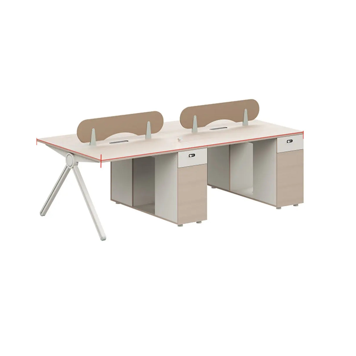 Wood Cabinet Exterior Shelf Dividers Computer Desk Image - 7