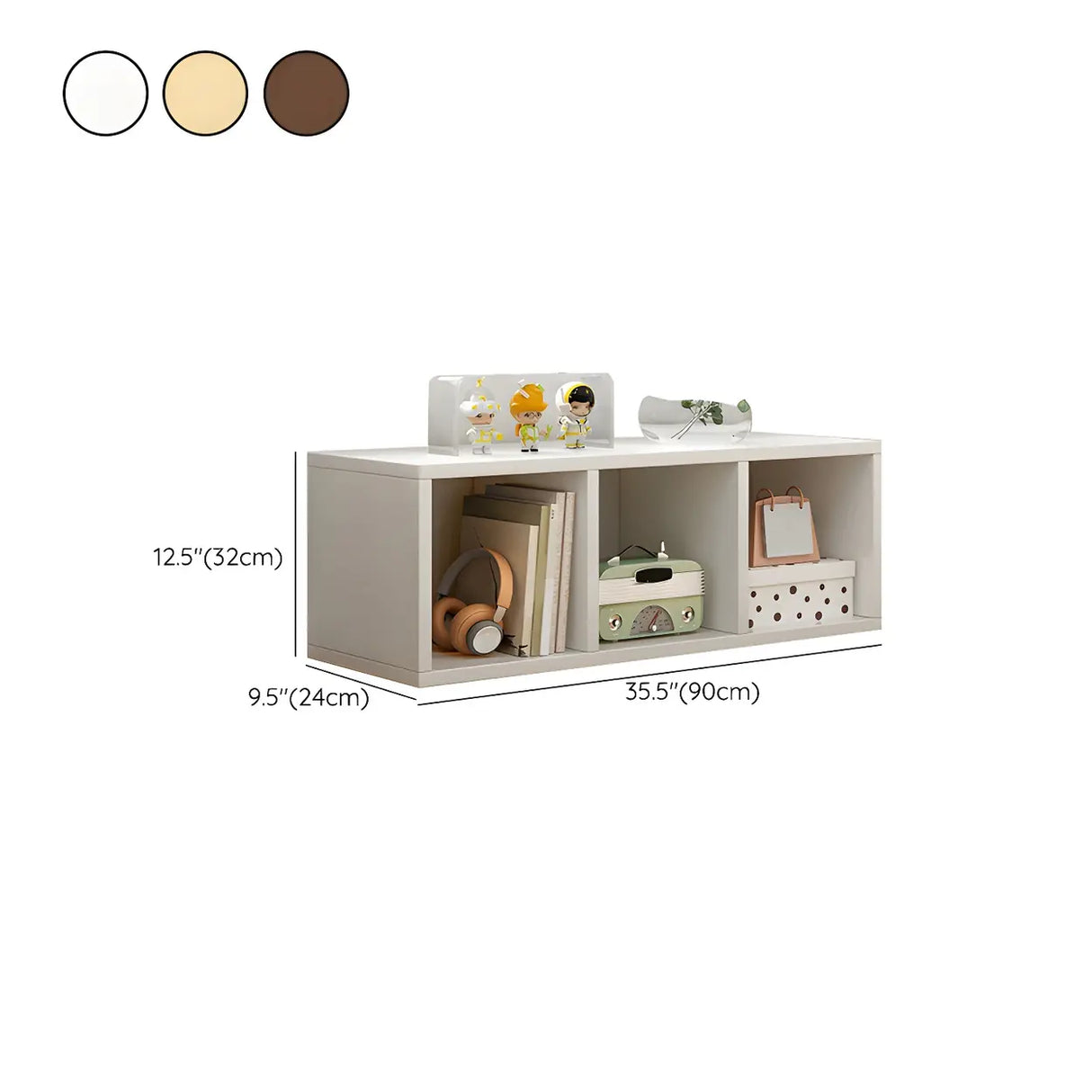 Wood Closed Back Horizontal Compact Storage Bookcase Image - 19