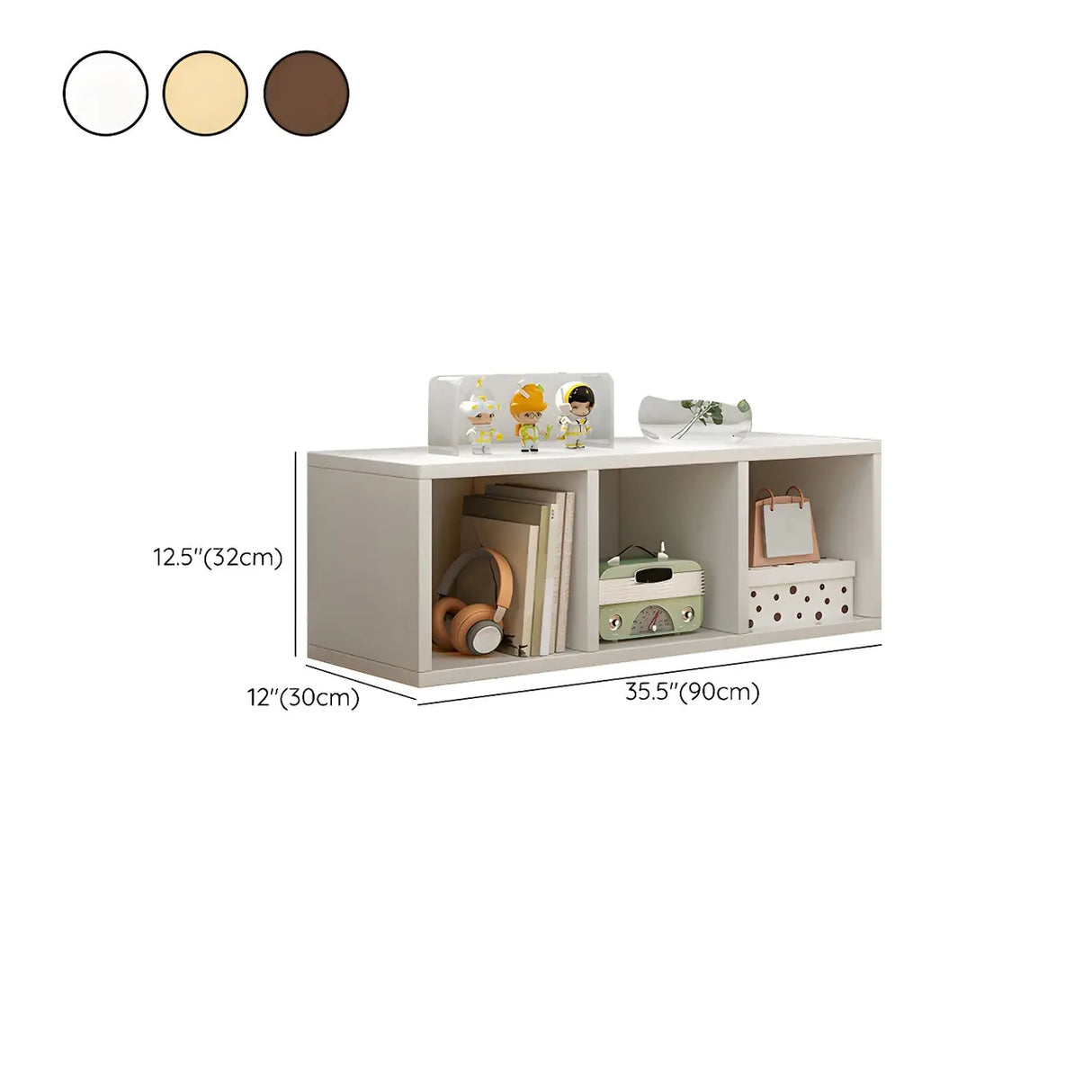 Wood Closed Back Horizontal Compact Storage Bookcase Image - 22