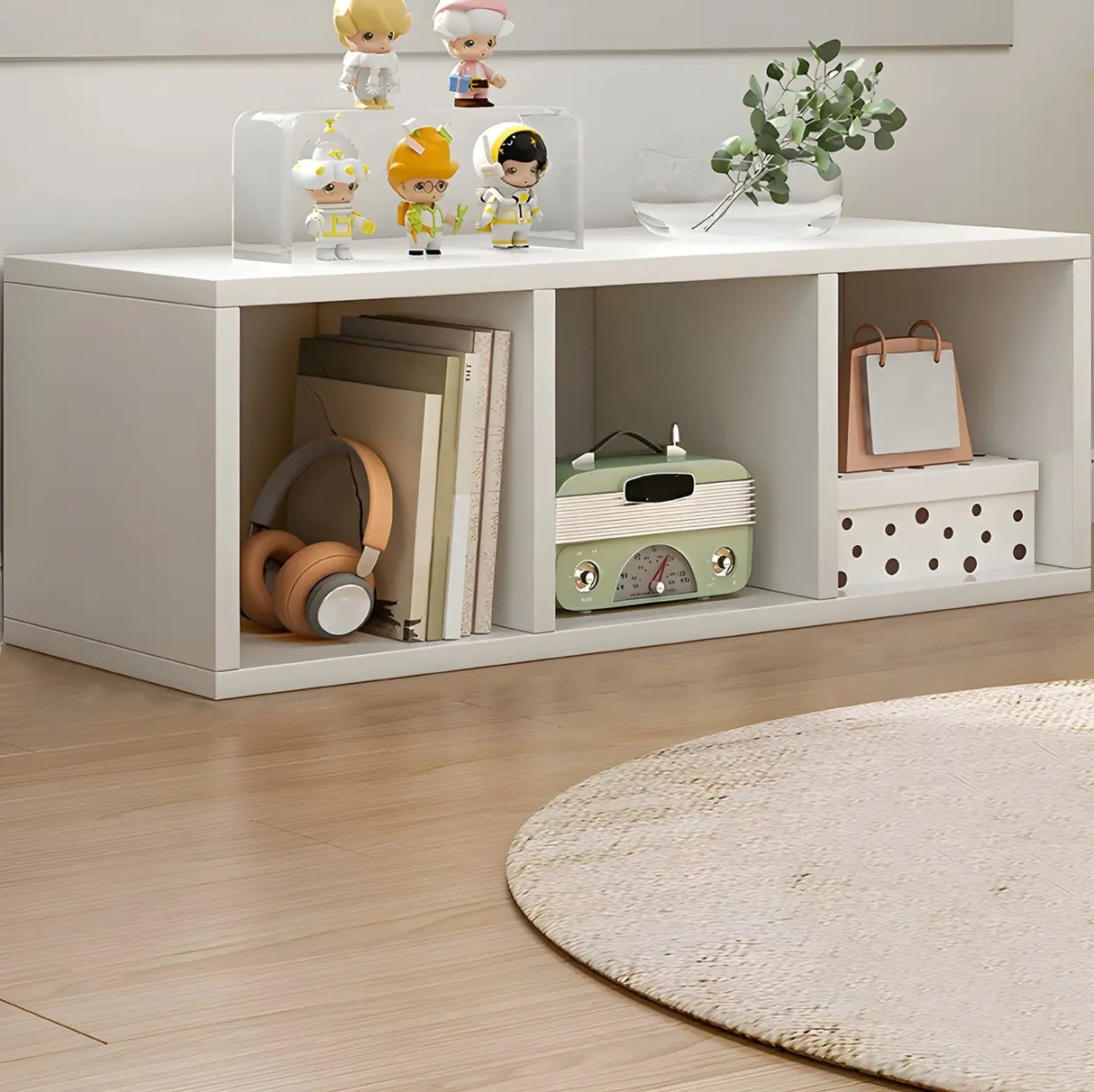 Wood Closed Back Horizontal Compact Storage Bookcase Image - 9