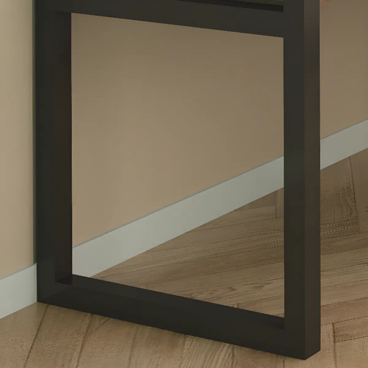 Wood Drawers L-Shape Long Butcher Block Writing Desk Image - 6