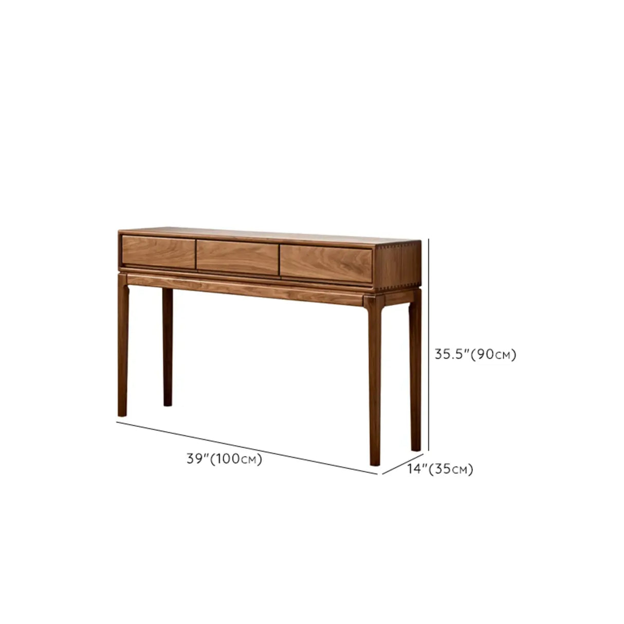 Wood Espresso Large Console Table with Drawers Image - 13