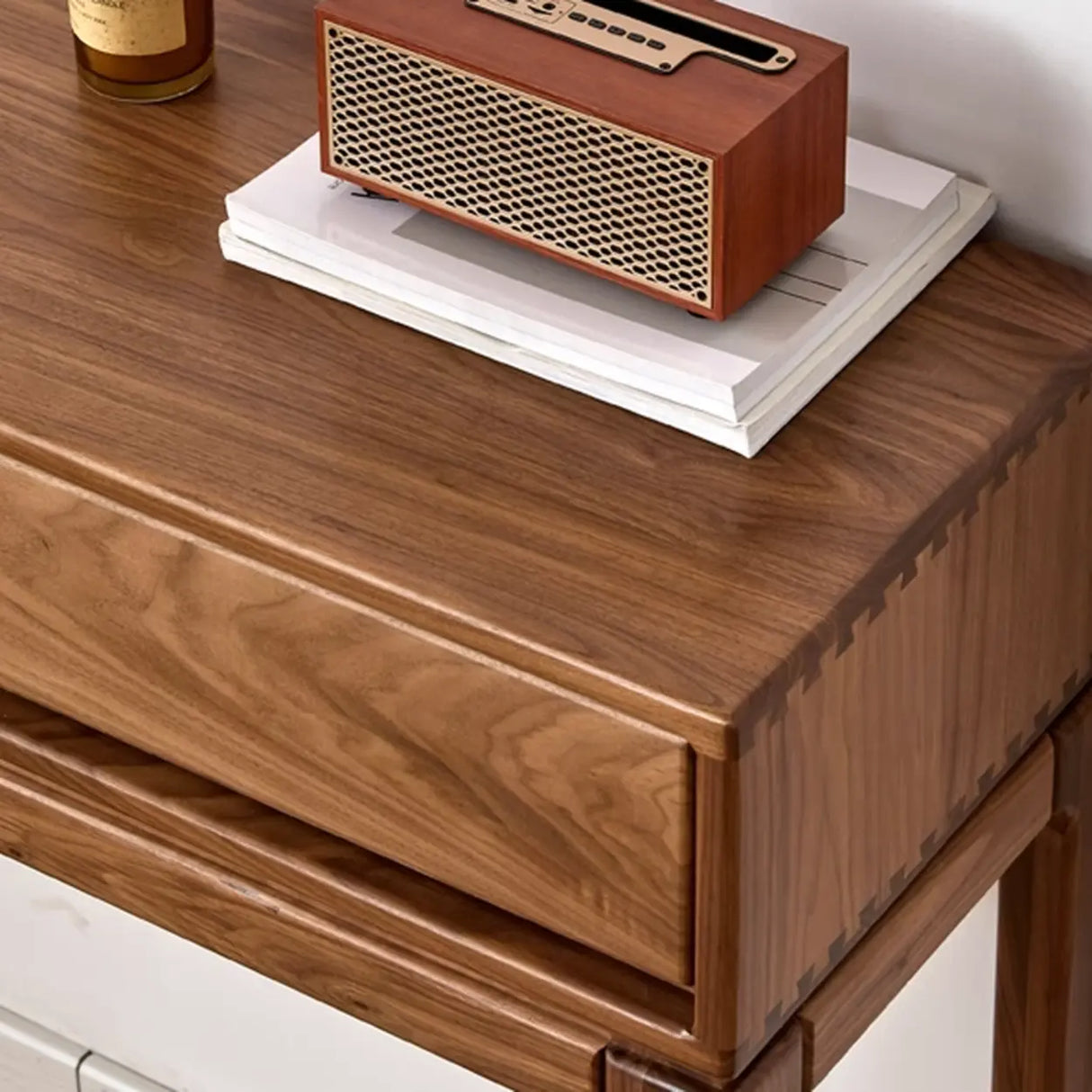Wood Espresso Large Console Table with Drawers Image - 8