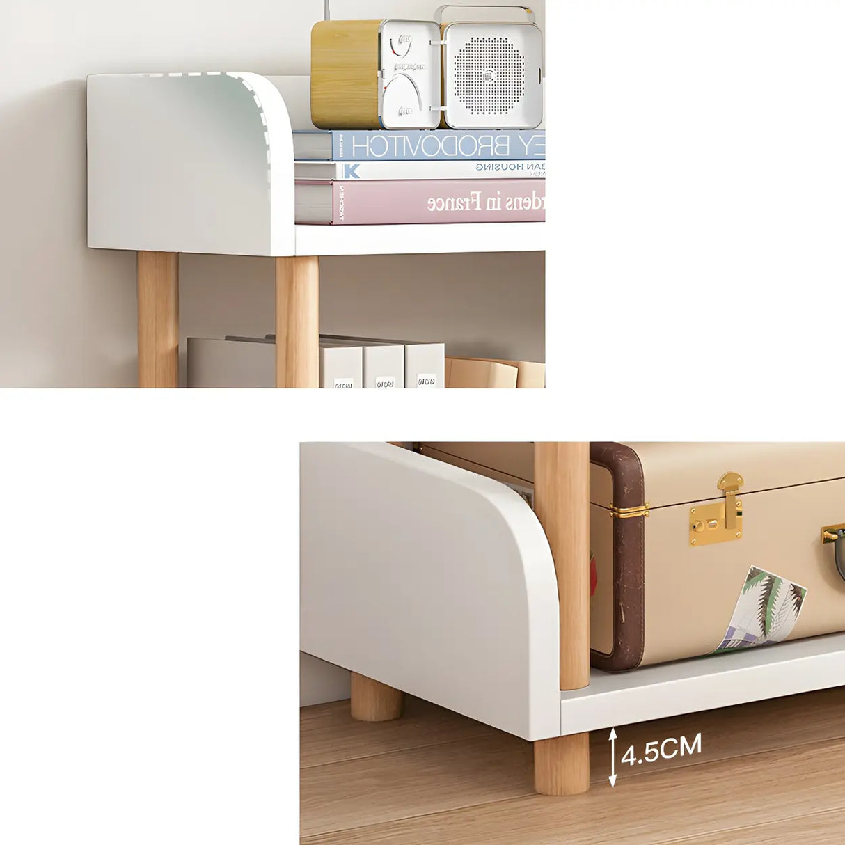 Wood Etagere Vertical Open Back Casual Display Bookcase Image - 11