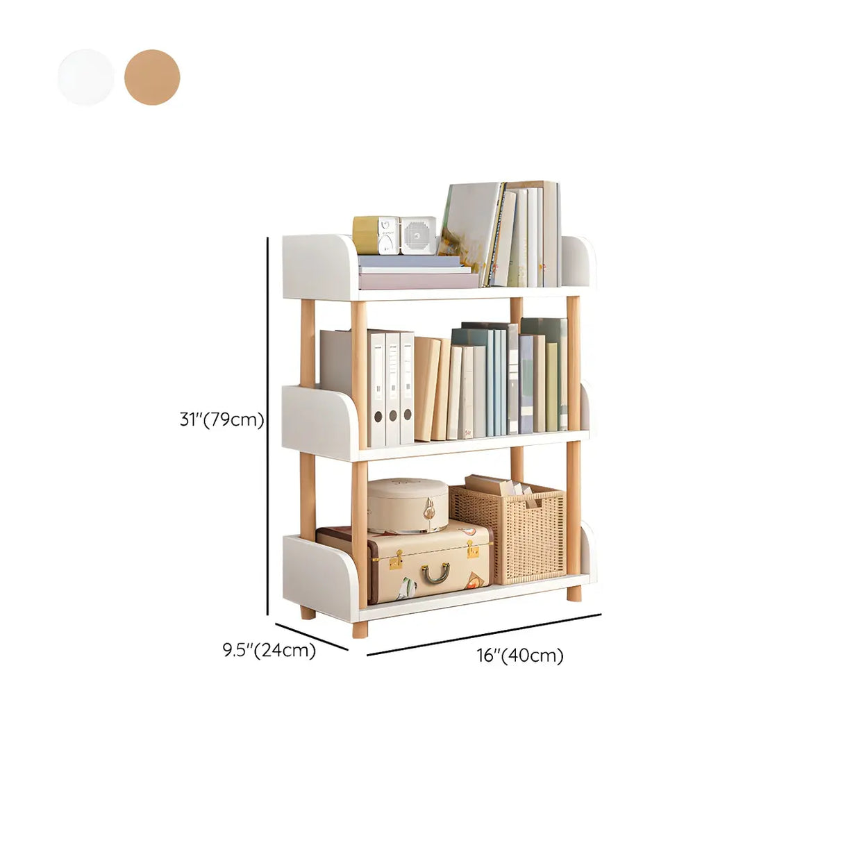 Wood Etagere Vertical Open Back Casual Display Bookcase
