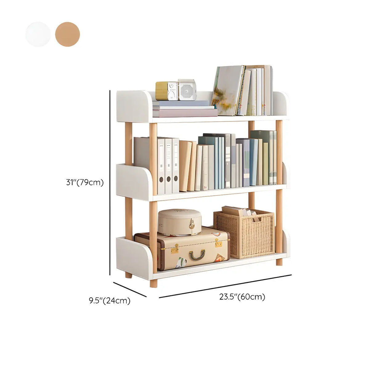 Wood Etagere Vertical Open Back Casual Display Bookcase Image - 36