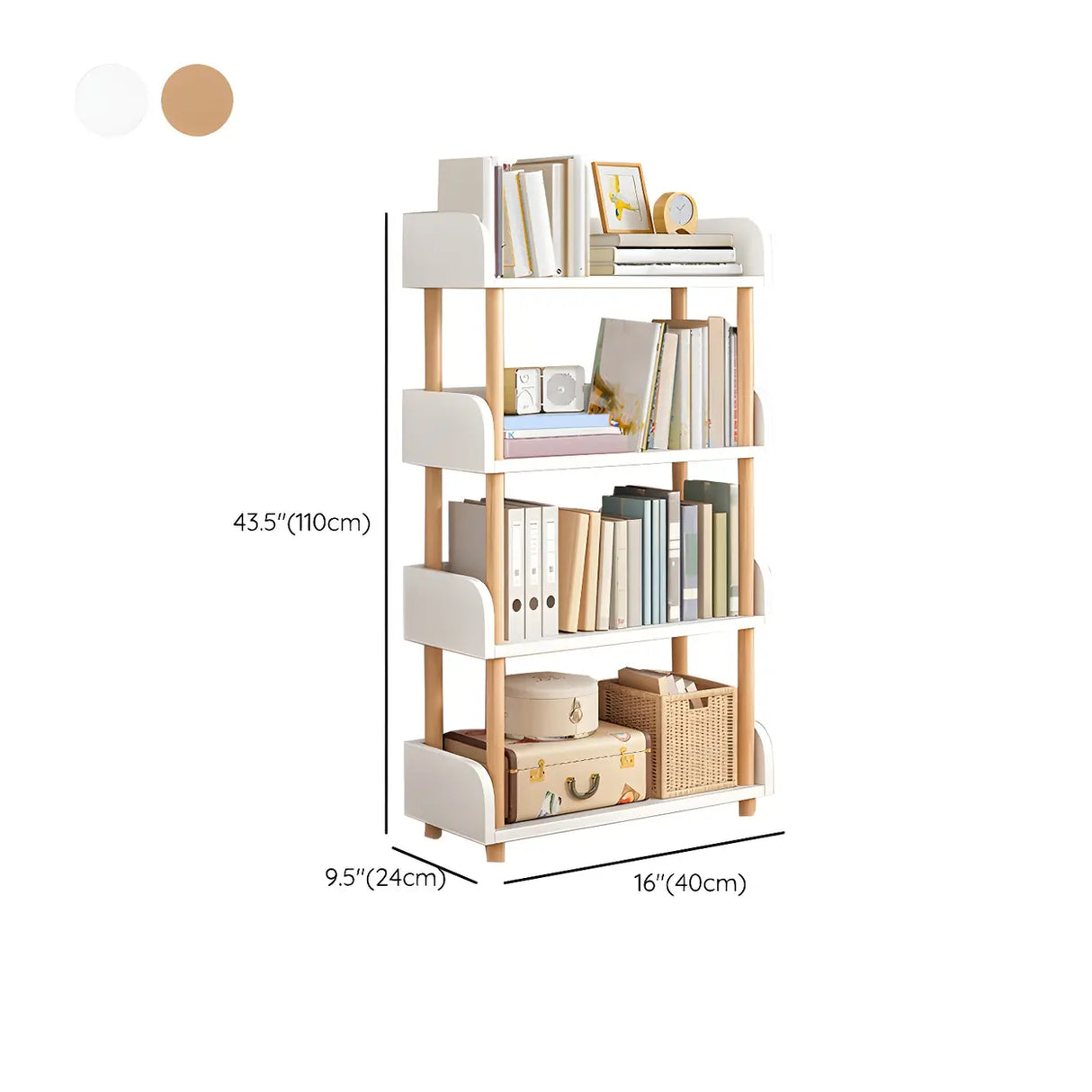 Wood Etagere Vertical Open Back Casual Display Bookcase Image - 37
