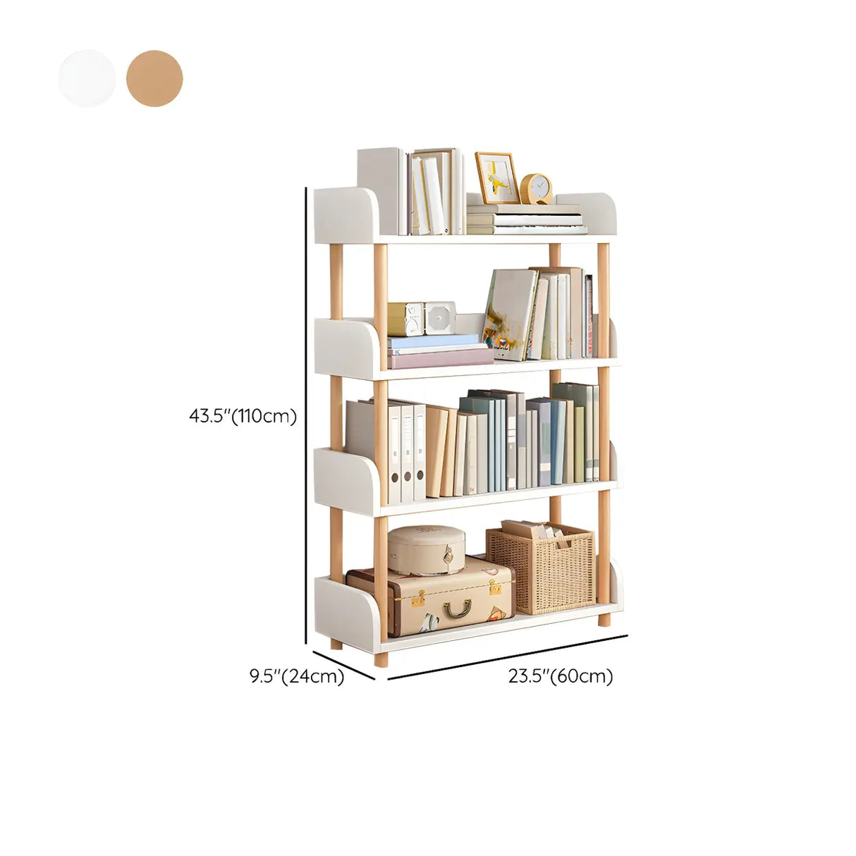 Wood Etagere Vertical Open Back Casual Display Bookcase Image - 38