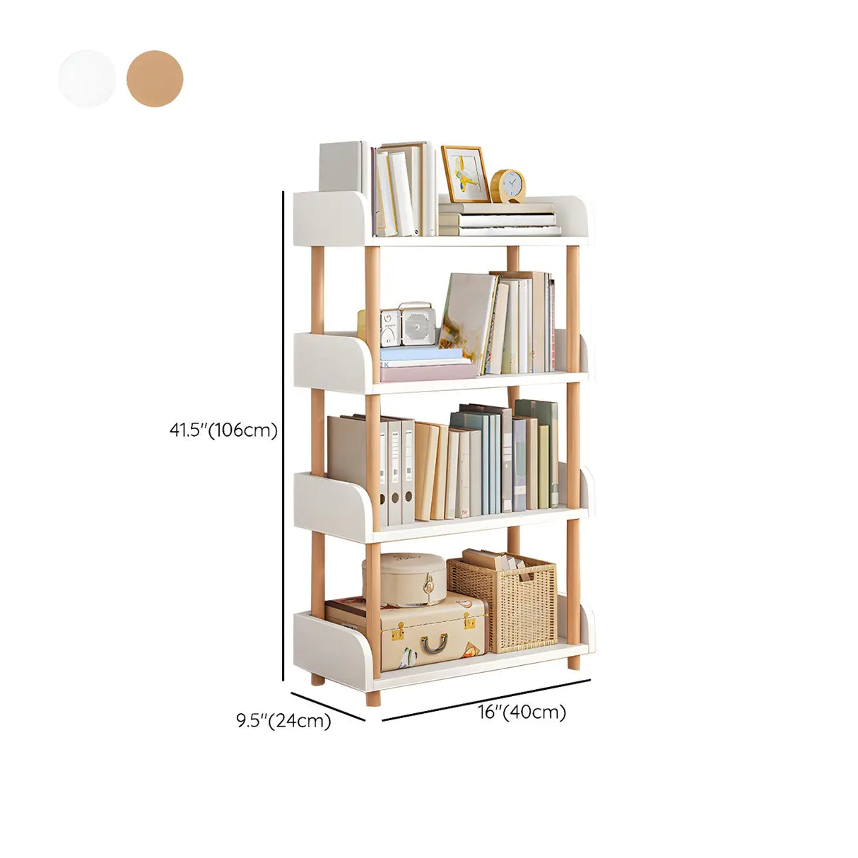 Wood Etagere Vertical Open Back Casual Display Bookcase Image - 40