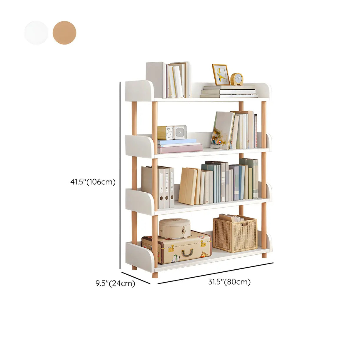 Wood Etagere Vertical Open Back Casual Display Bookcase Image - 41