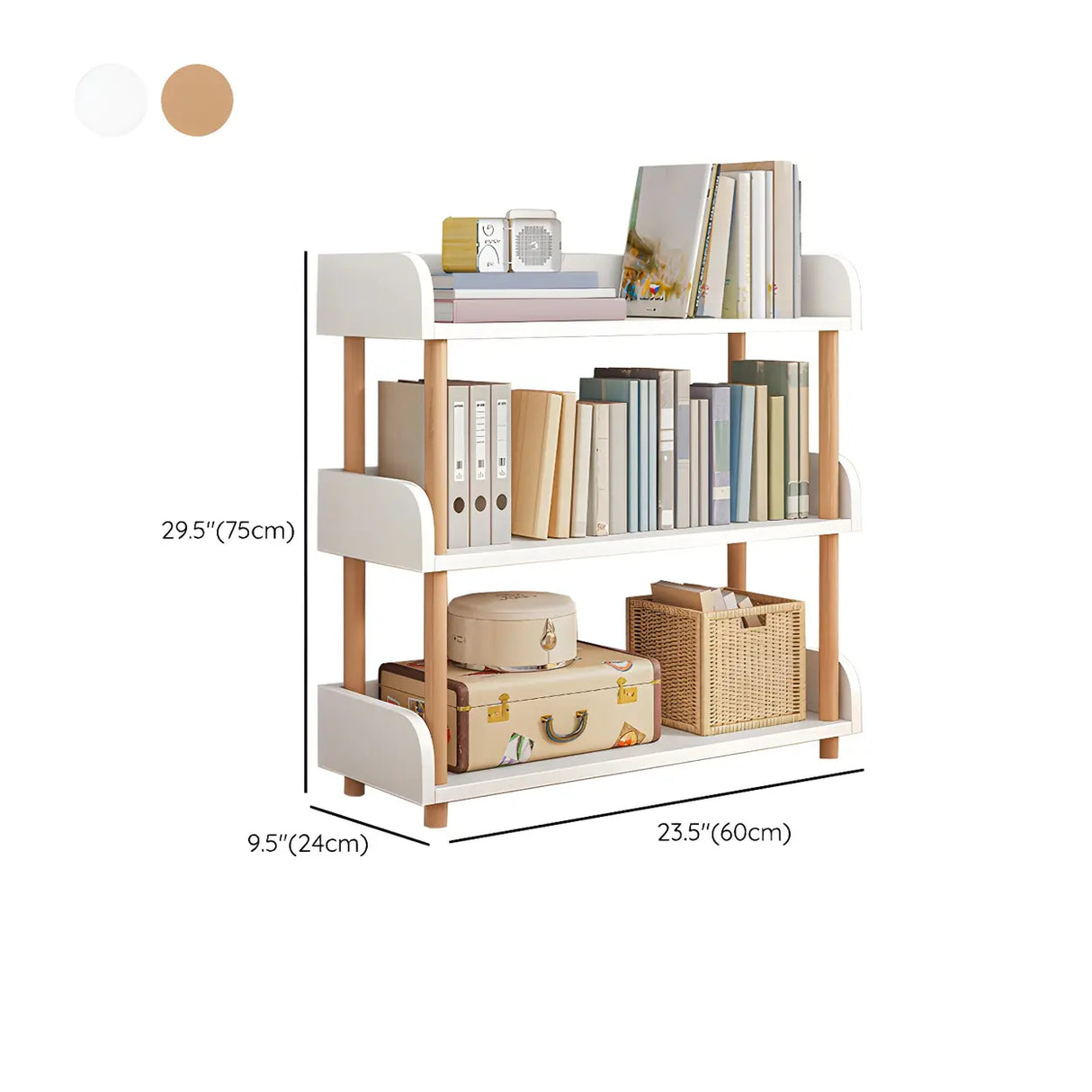 Wood Etagere Vertical Open Back Casual Display Bookcase Image - 47