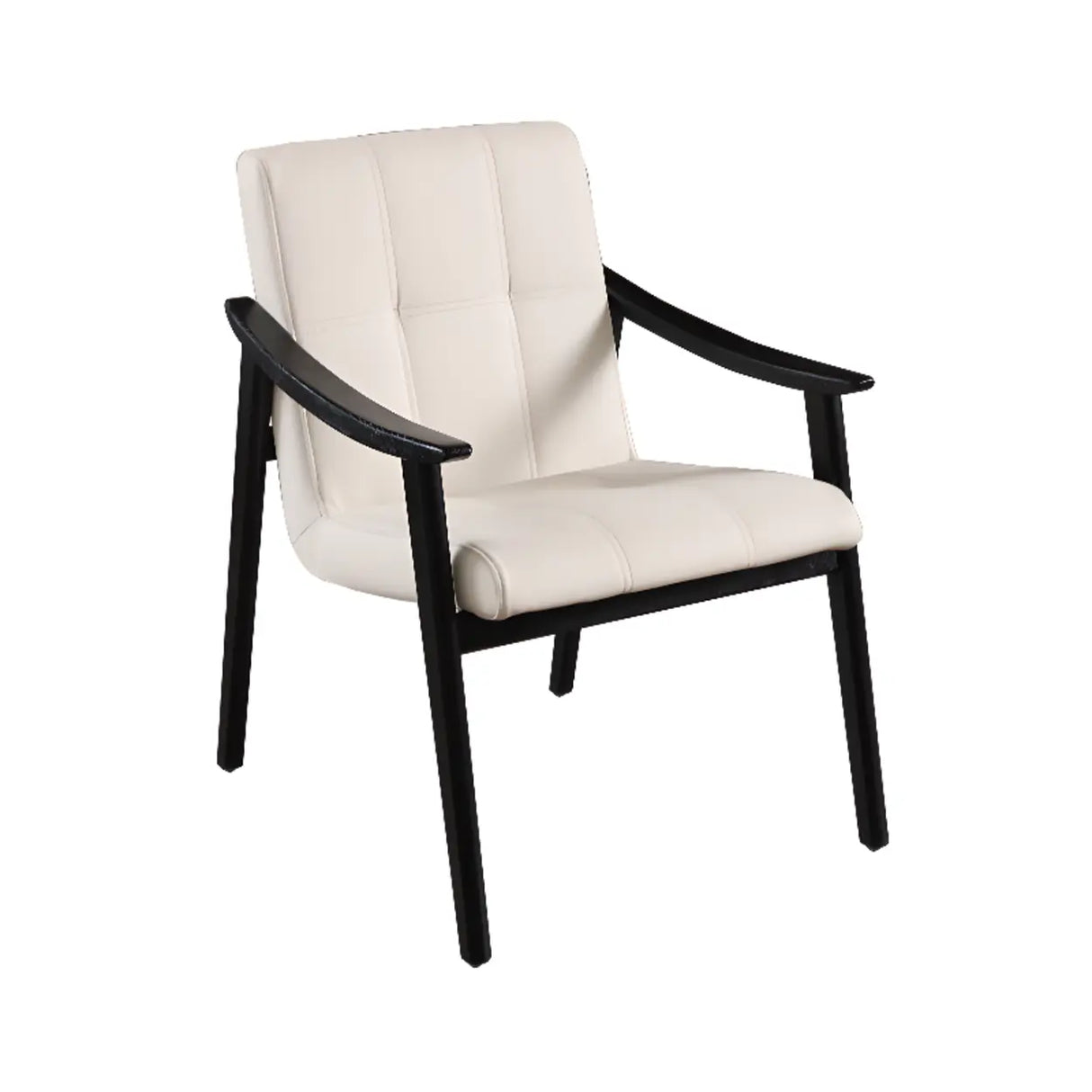 Wood Frame Armrest Cotton Parsons Dining Chair Grey Image - 8