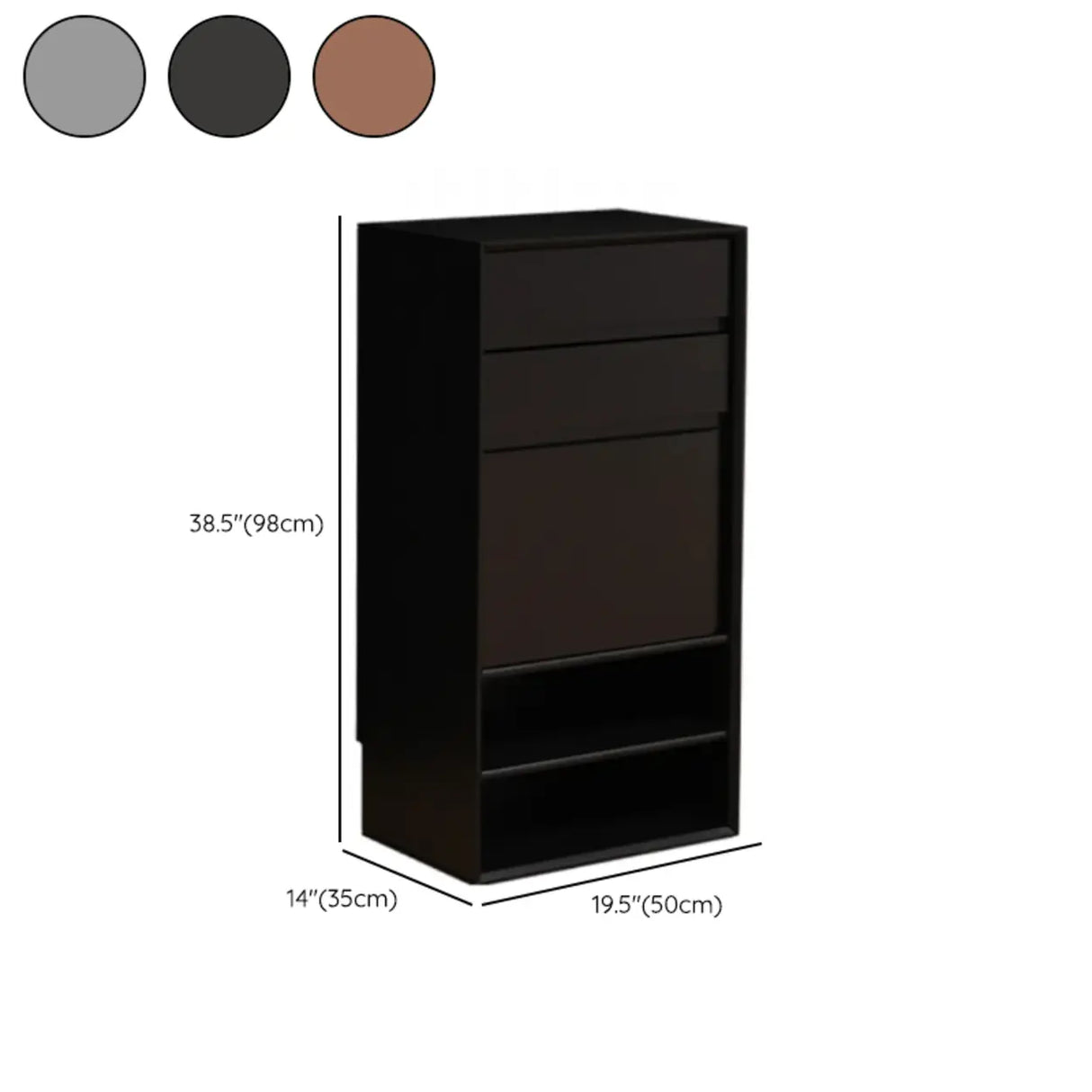 Wood Freestanding Black Cabinet Shoe Rack with Shelves Image - 19