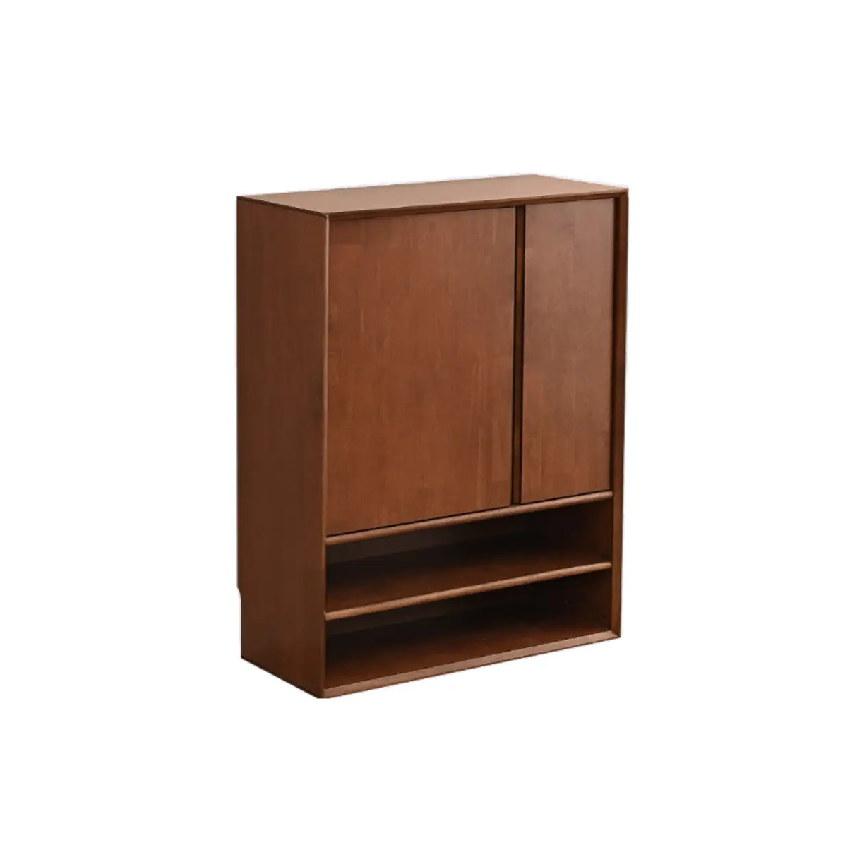 Wood Freestanding Black Cabinet Shoe Rack with Shelves Image - 6