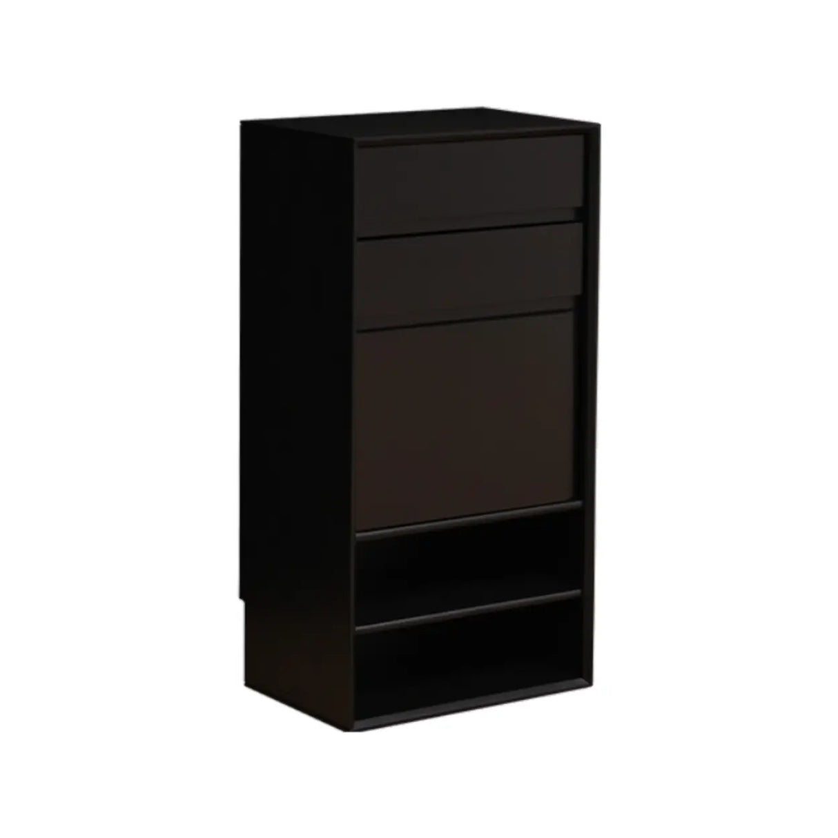 Wood Freestanding Black Cabinet Shoe Rack with Shelves Image - 7