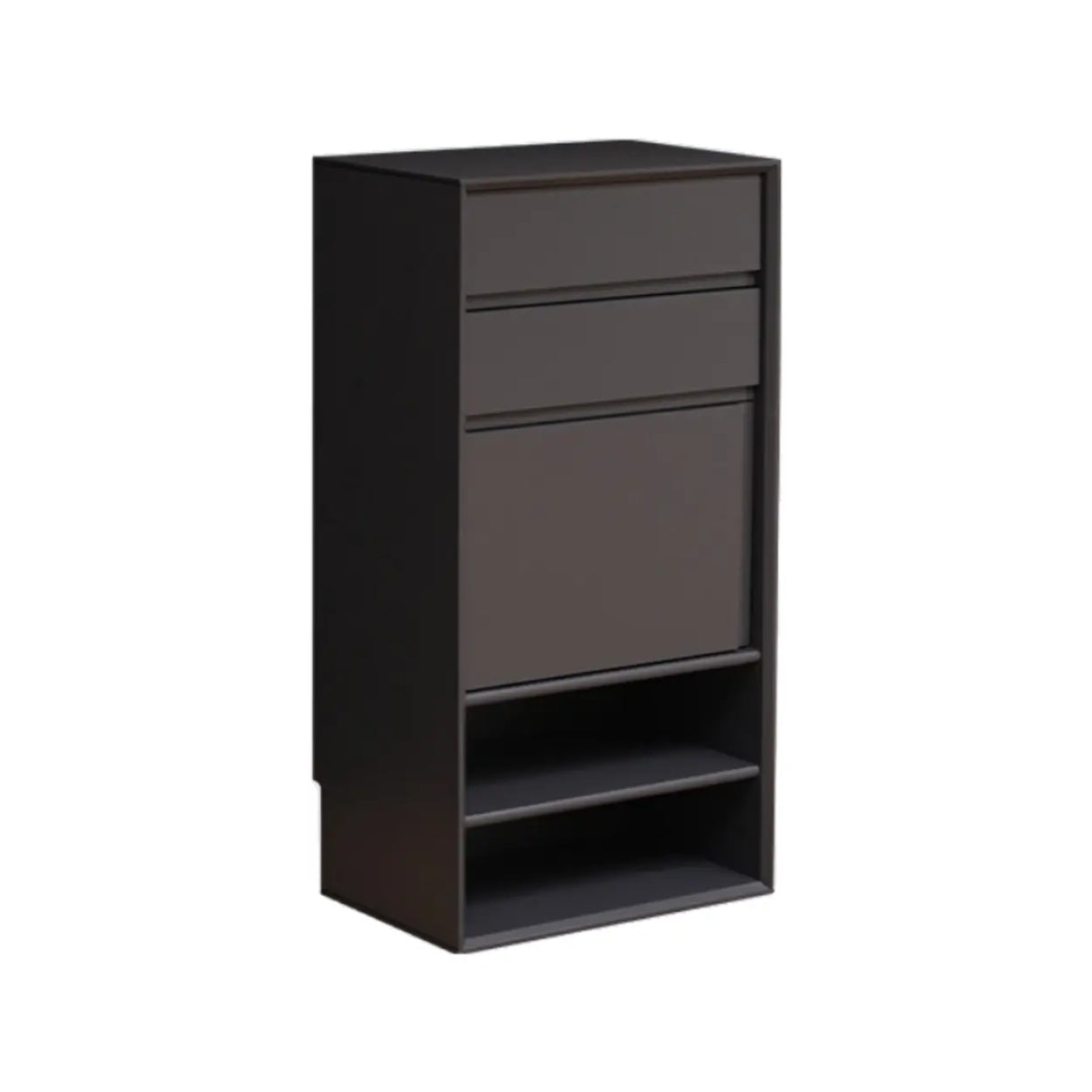 Wood Freestanding Black Cabinet Shoe Rack with Shelves Image - 9