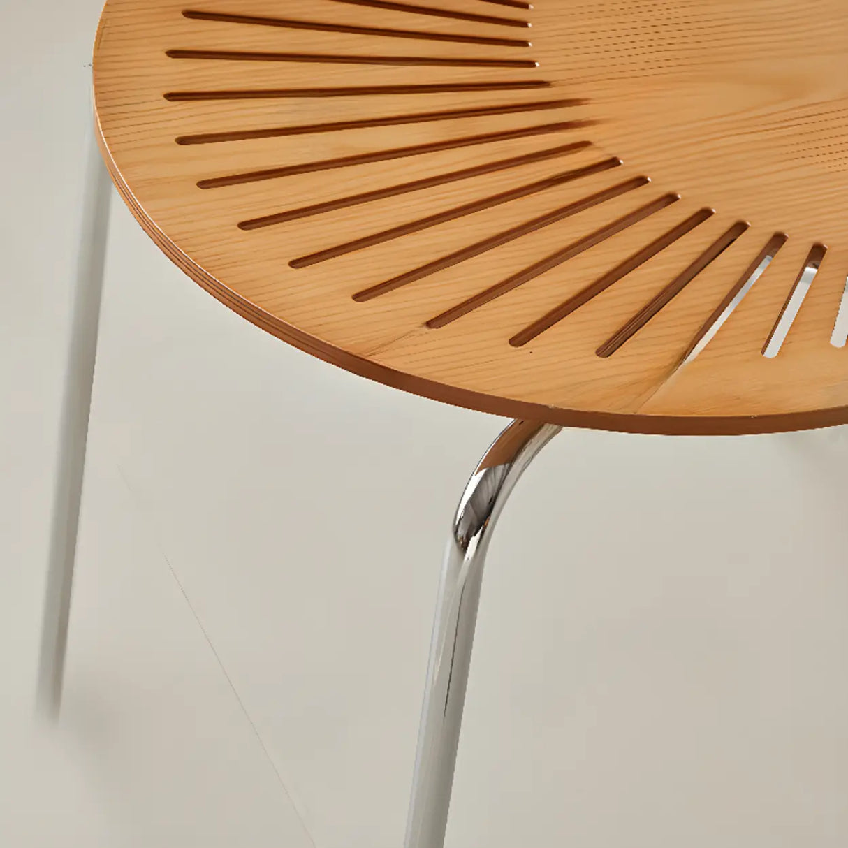 Wood Hollow Fan-Shaped Open Back Dining Chair Nut-Brown Image - 10