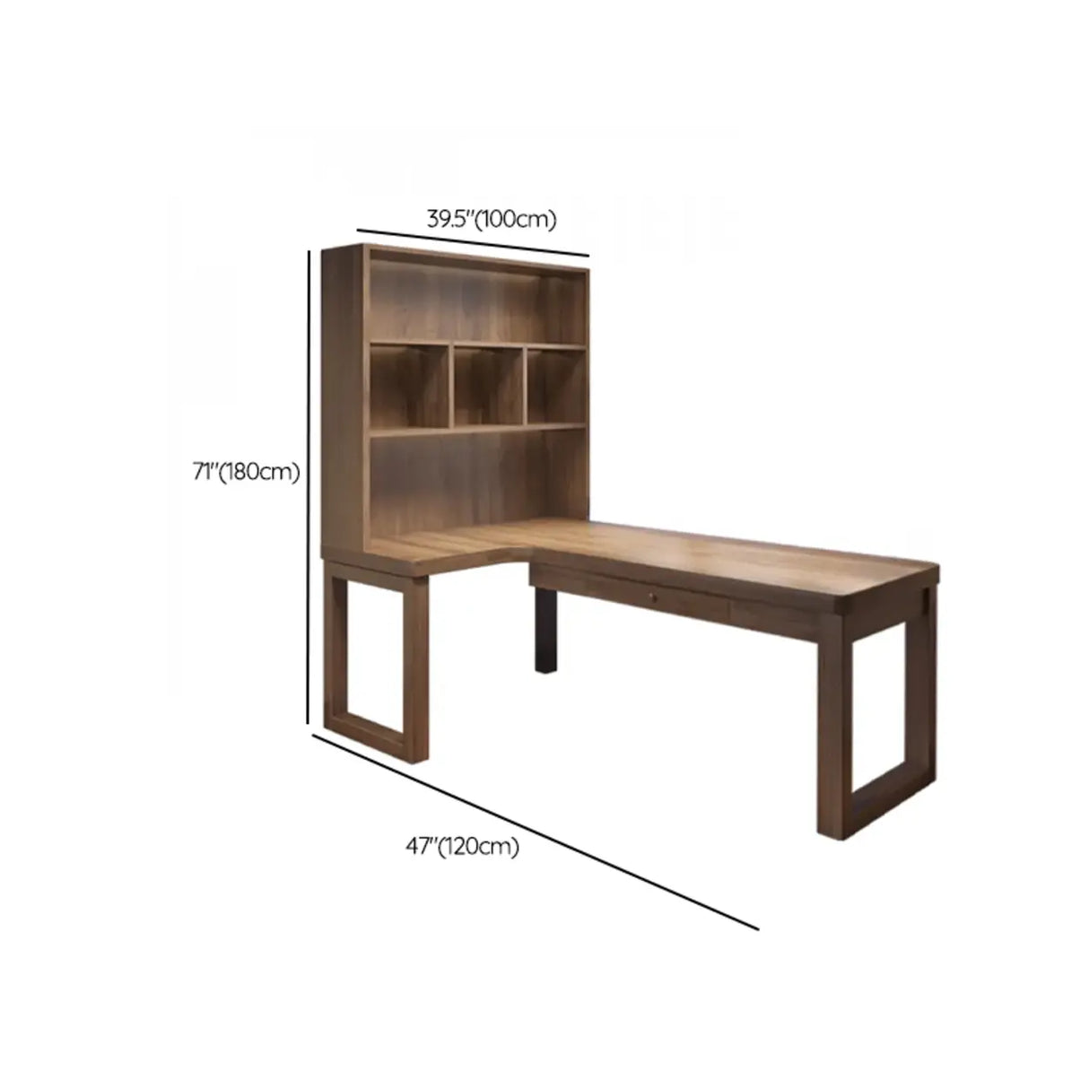 Wood Hutch Drawers L-Shape Double Computer Desk