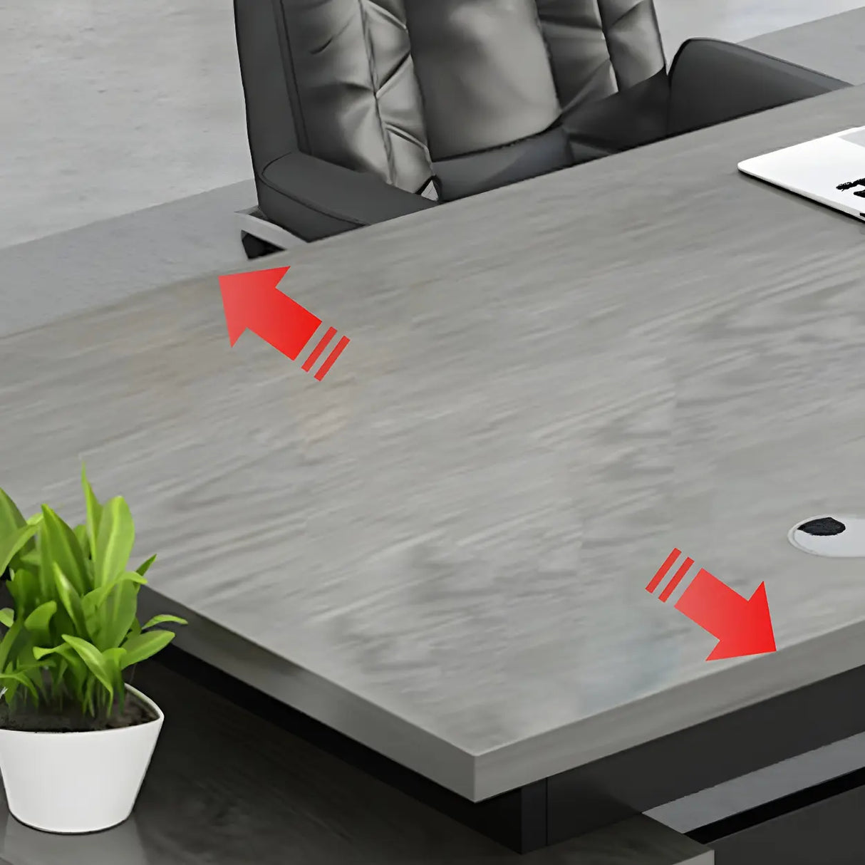 Wood L-Shape Metal Pedestal Executive Desk with Cabinet Image - 3