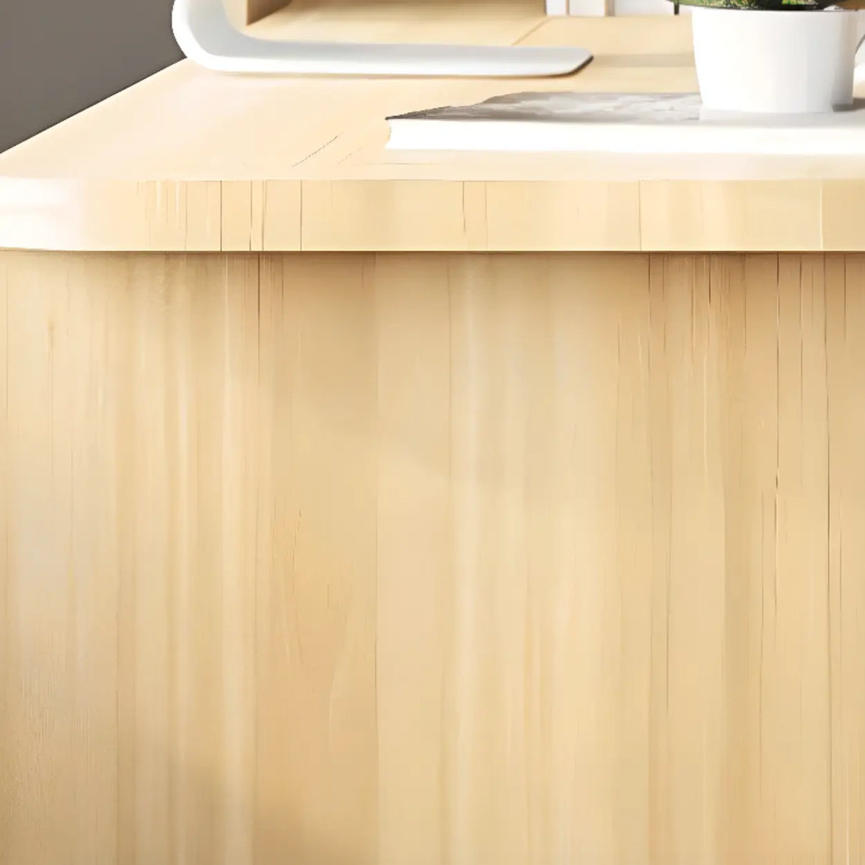 Wood L-Shaped Storage Kids Computer Desk with Hutch Image - 6