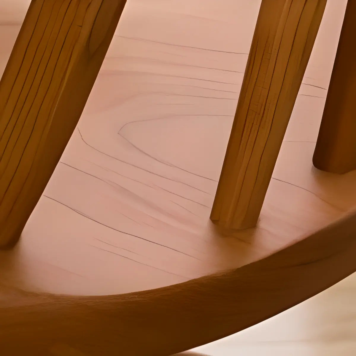 Wood Open Arch Spindle Back Armless Dining Chair Cherry Image - 11