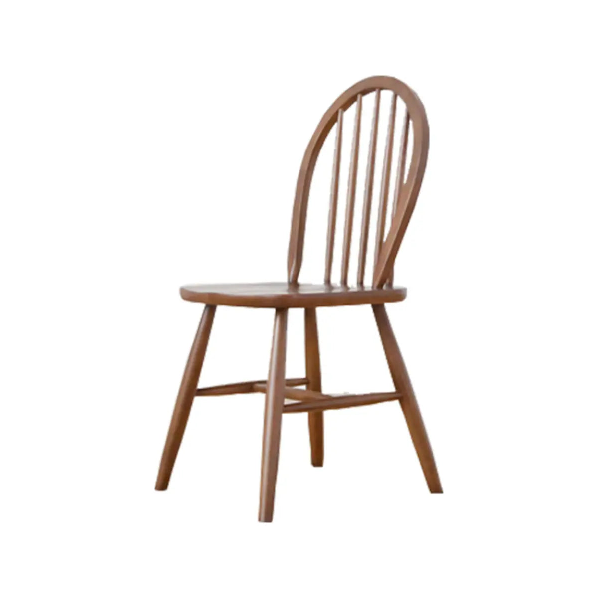 Wood Open Arch Spindle Back Armless Dining Chair Cherry Image - 2