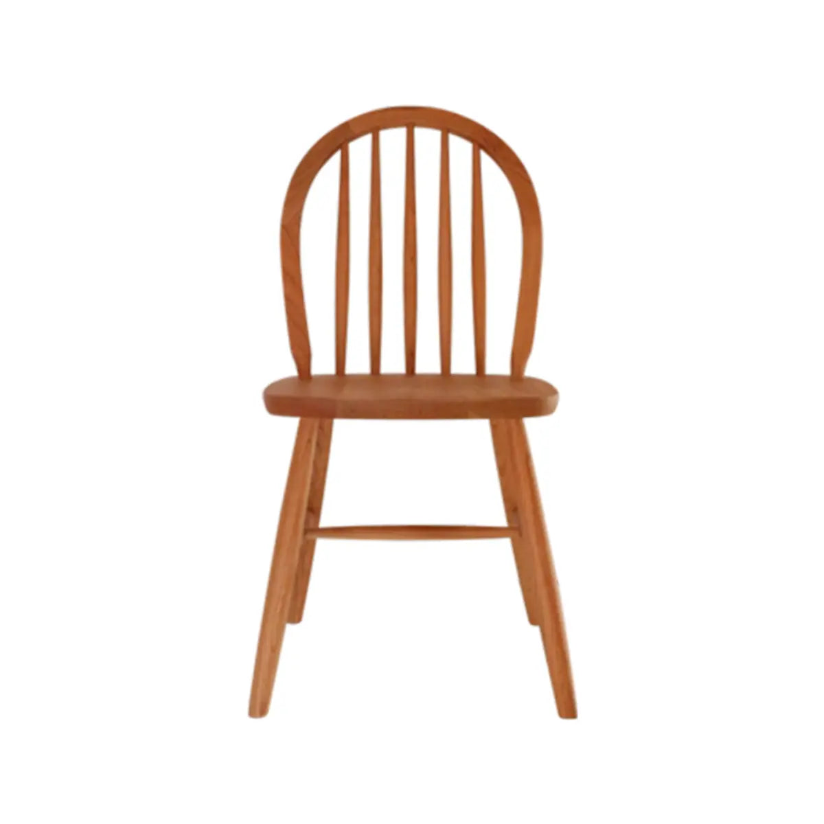 Wood Open Arch Spindle Back Armless Dining Chair Cherry Image - 3