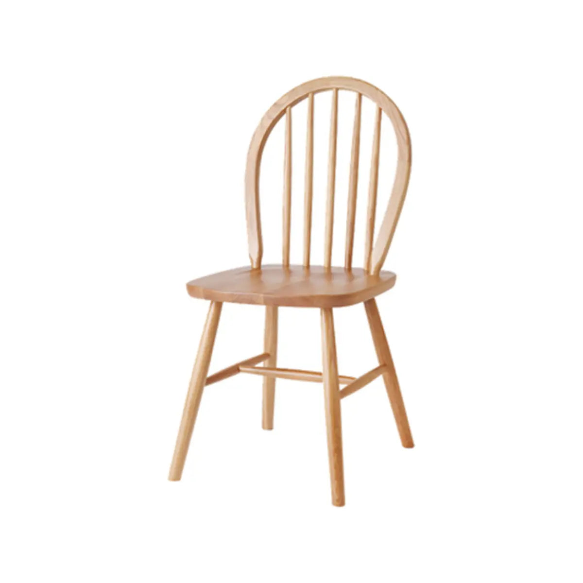 Wood Open Arch Spindle Back Armless Dining Chair Cherry Image - 5