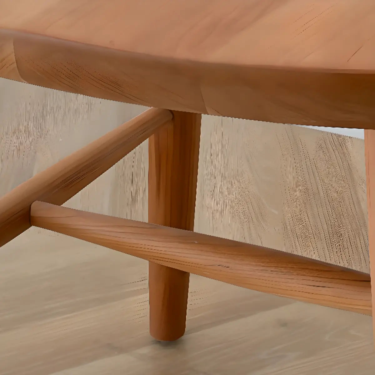 Wood Open Arch Spindle Back Armless Dining Chair Cherry Image - 8