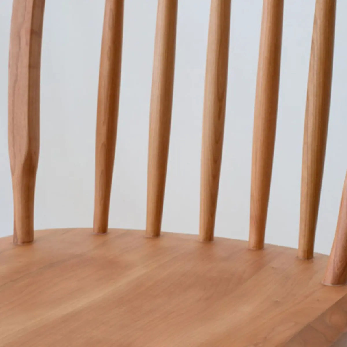 Wood Open Arch Spindle Back Armless Dining Chair Cherry Image - 9