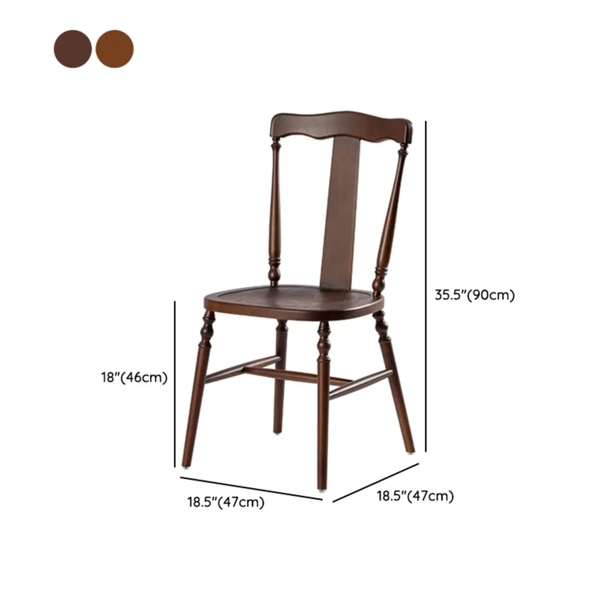 Wood Open Slat Back Ash Dining Chairs Black Walnut Image - 14