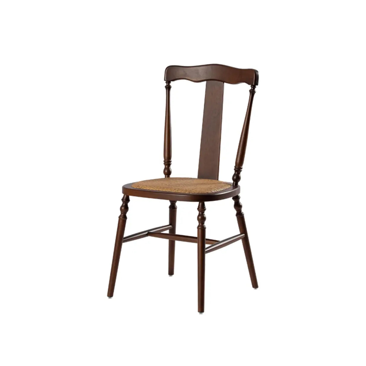 Wood Open Slat Back Ash Dining Chairs Black Walnut Image - 2