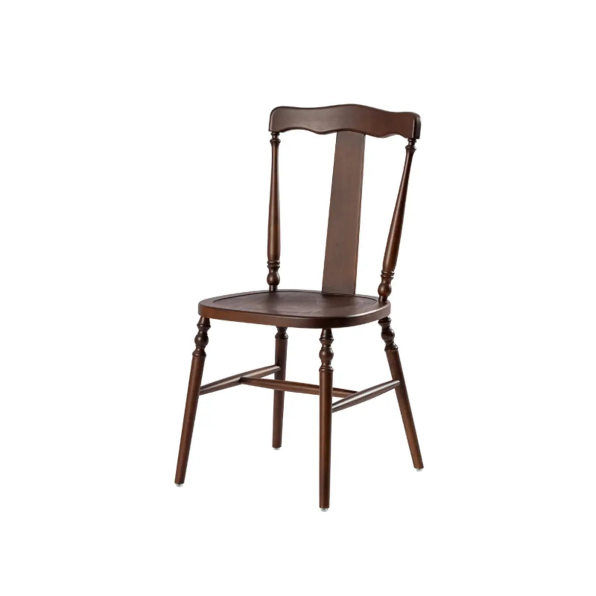 Wood Open Slat Back Ash Dining Chairs Black Walnut Image - 3