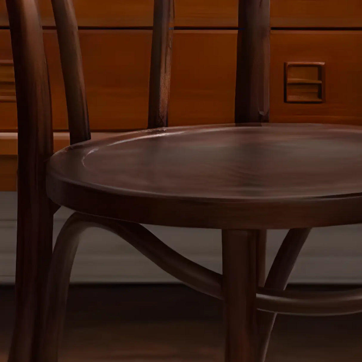 Wood Open Spindle Back Dining Chairs Walnut Finish Image - 10