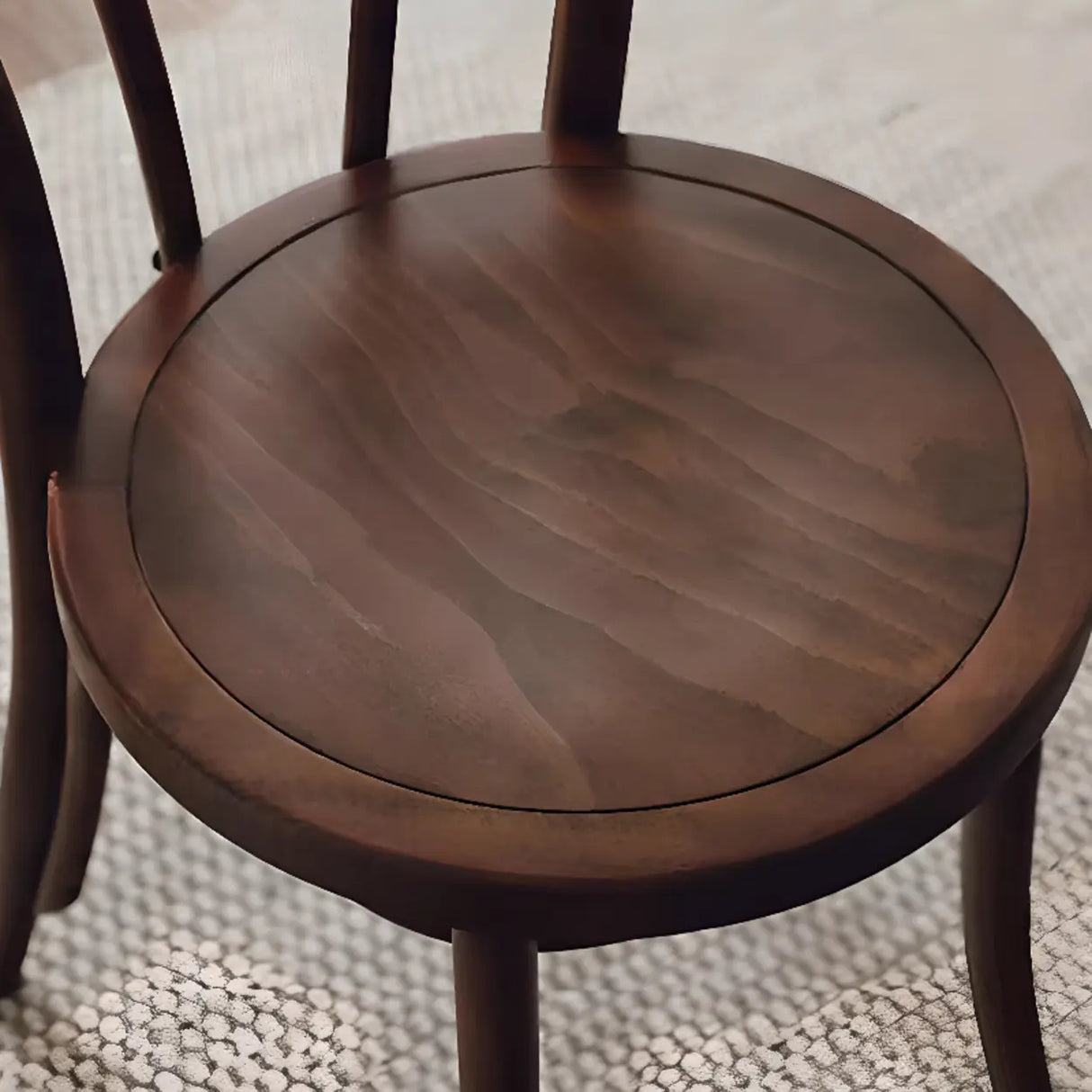 Wood Open Spindle Back Dining Chairs Walnut Finish Image - 12