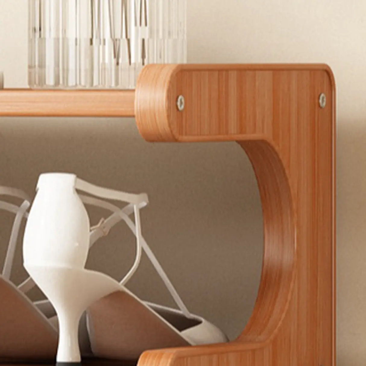 Wood Open Storage Vertical Freestanding Brown Shoe Rack Image - 11