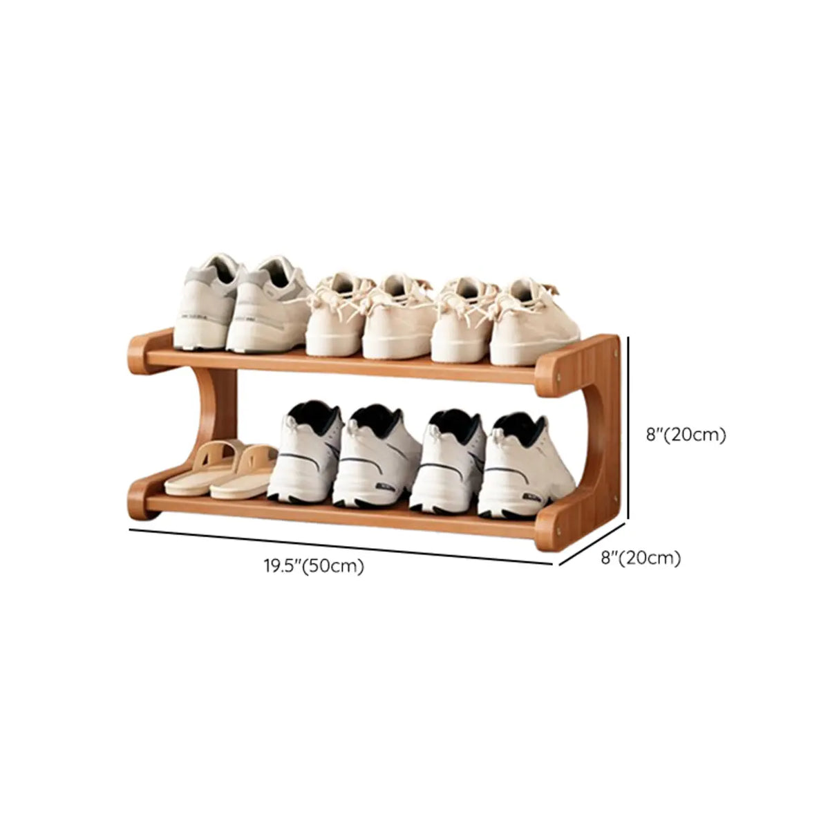 Wood Open Storage Vertical Freestanding Brown Shoe Rack Image - 35