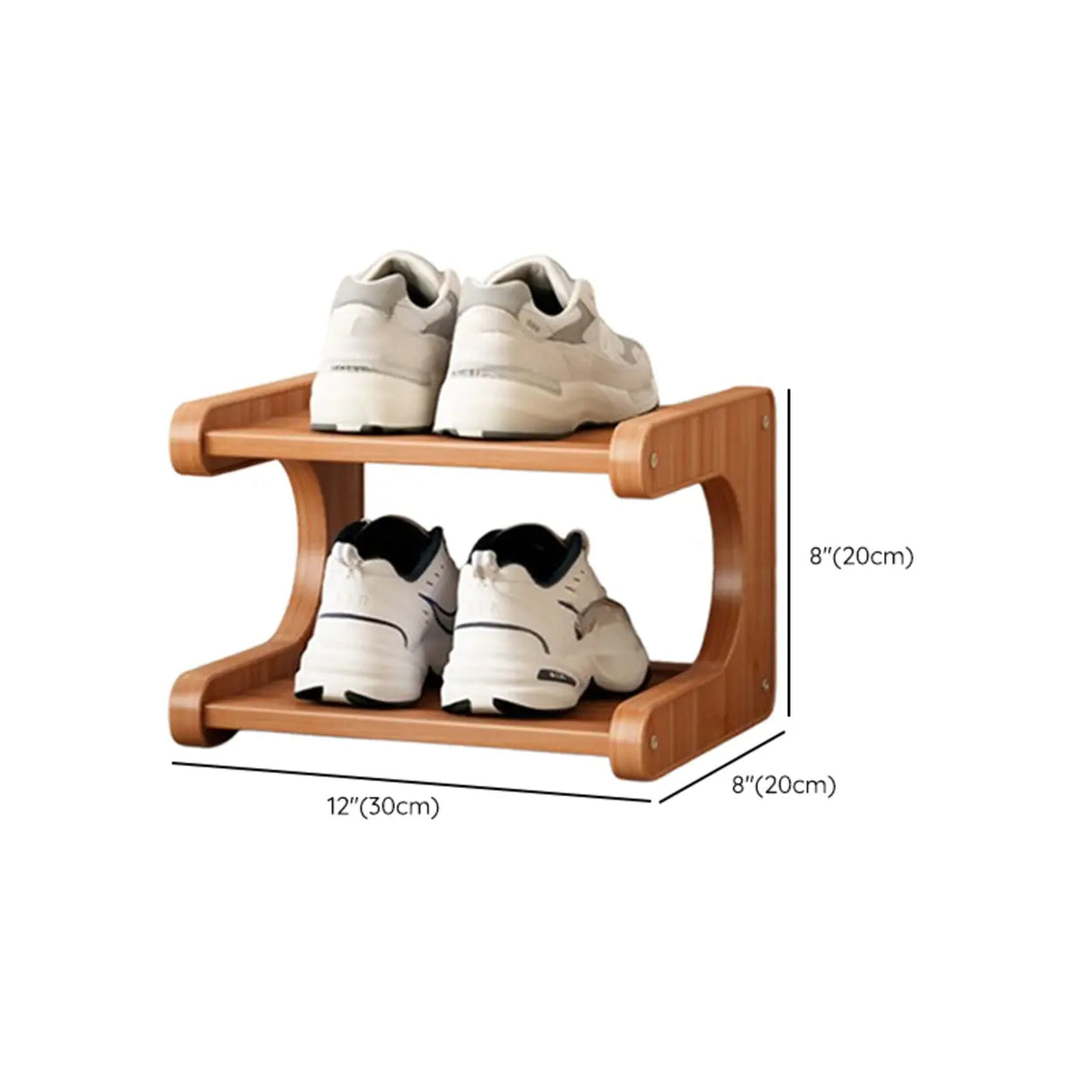 Wood Open Storage Vertical Freestanding Brown Shoe Rack Image - 36