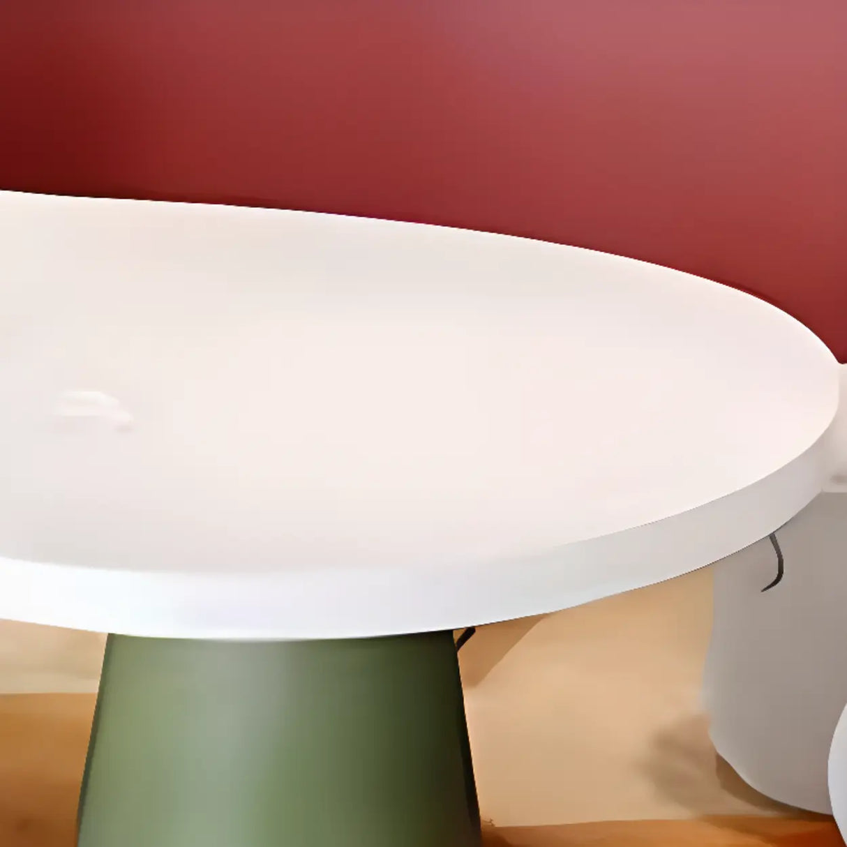 Wood Oval Fixed Height Kids Activity Desk For Six Image - 8