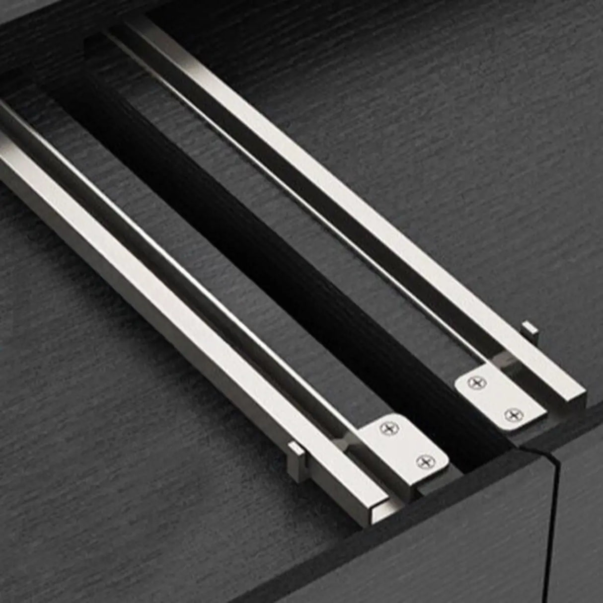 Wood Rectangle Block Base Coffee Table with Storage Image - 5