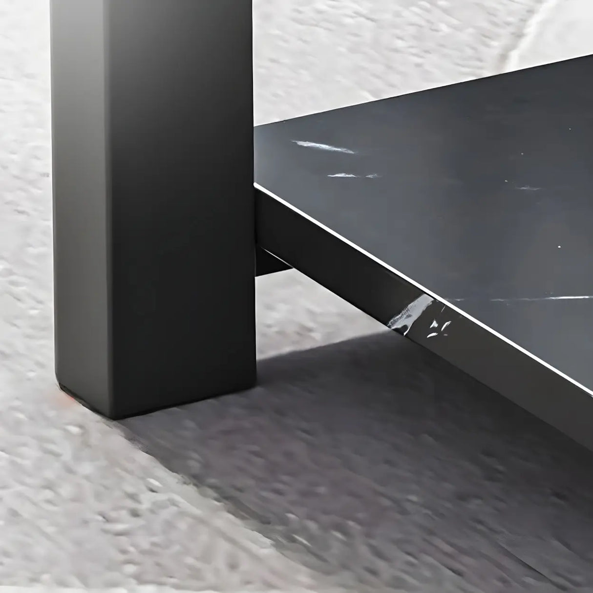 Wood Rectangle Iron Frame Coffee Table with Storage Image - 7