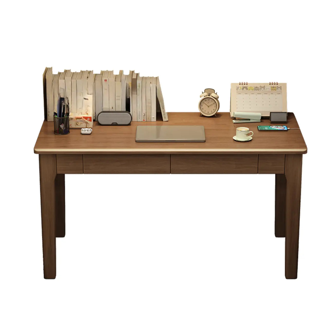 Wood Rectangular Kids Desk with Two Storage Drawers Image - 2