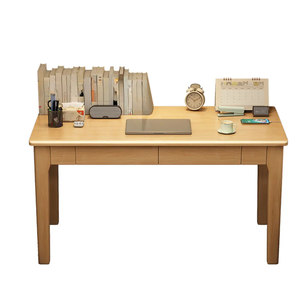 Wood Rectangular Kids Desk with Two Storage Drawers Image - 3